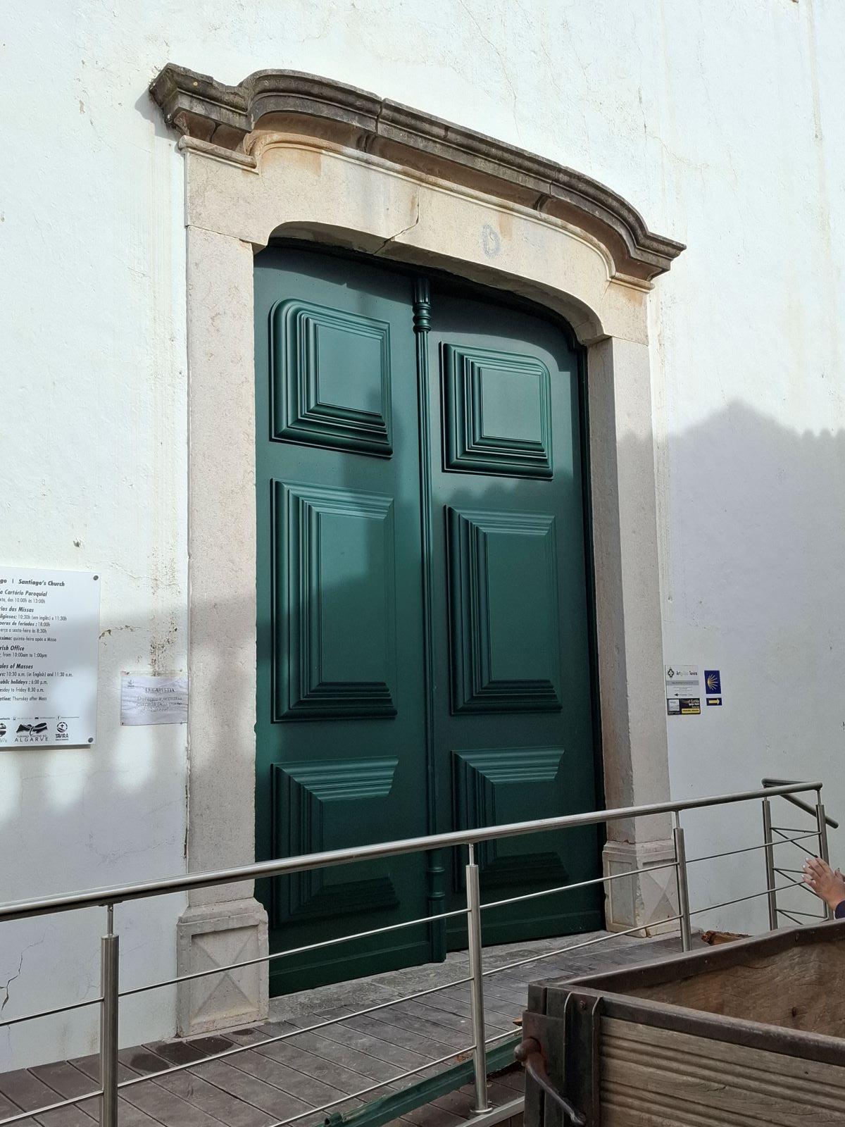 Santiago Church front doors installed